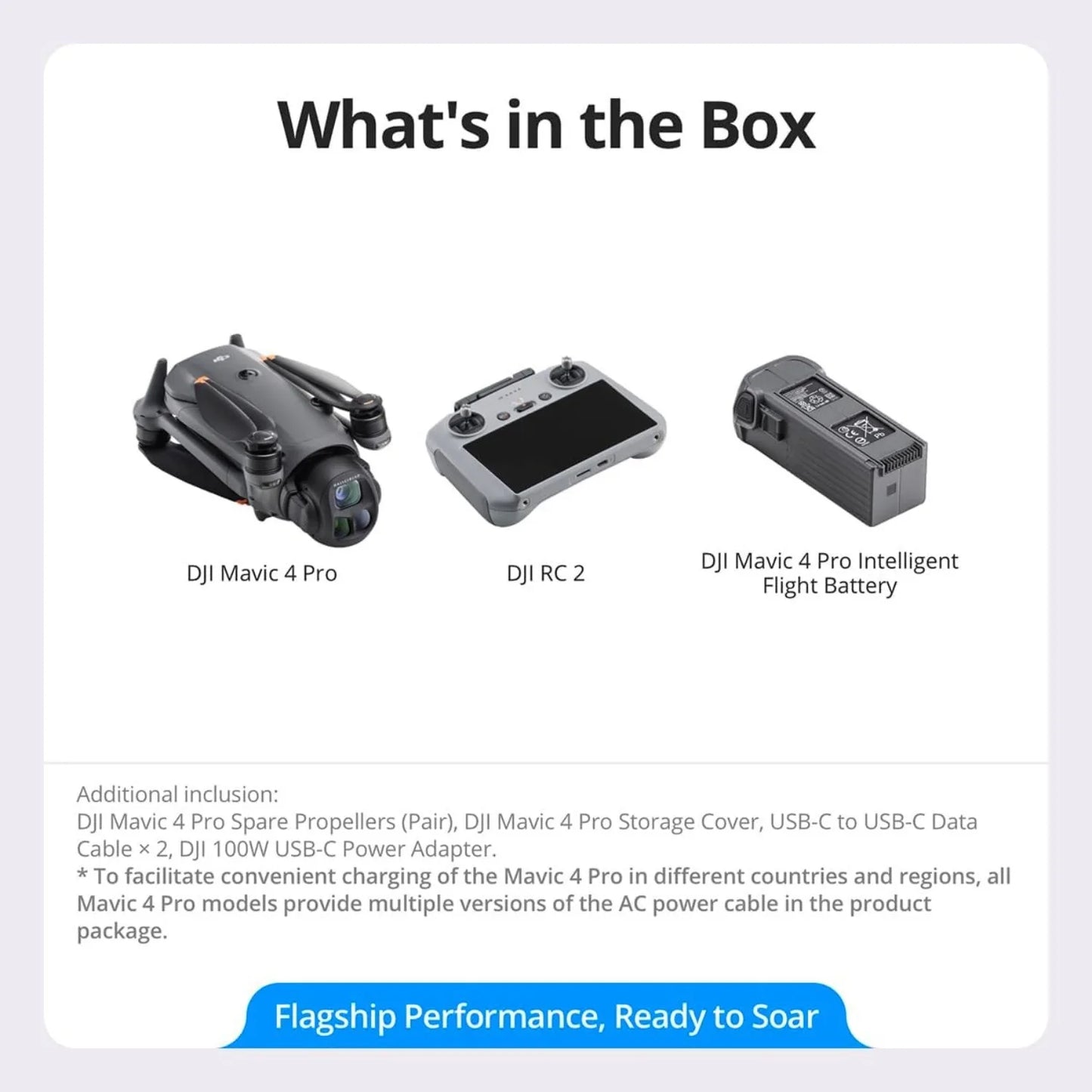 DJI Mavic 4 Pro Drone with DJI RC 2, Flagship Tri-Camera Drone with 100MP 4/3 CMOS Hasselblad Camera, for Professionals, 30km/18.6mi Video Transmission, 51-Min Max Flight Time
