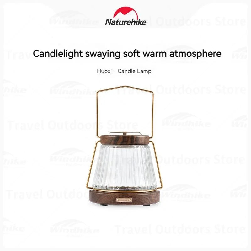 Naturehike Huoxi Candle Lantern Walnut Outdoor Portable Camping Accessories Novelty Camp Supplies Ambient Lighting Camping Light