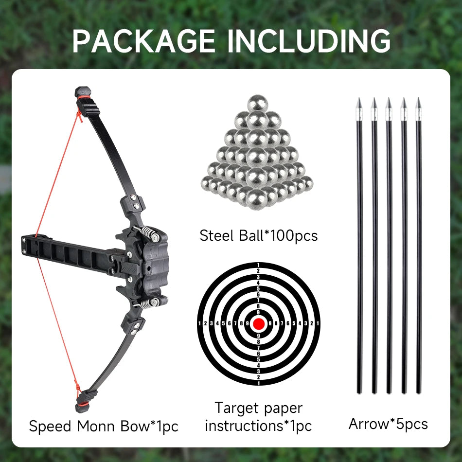 18 Round Steel Ball Recurve Bow Folding Arrow Dual-purpose Bow - Outdoor Hunting, Shooting, Entertainment, and Holiday Gifts