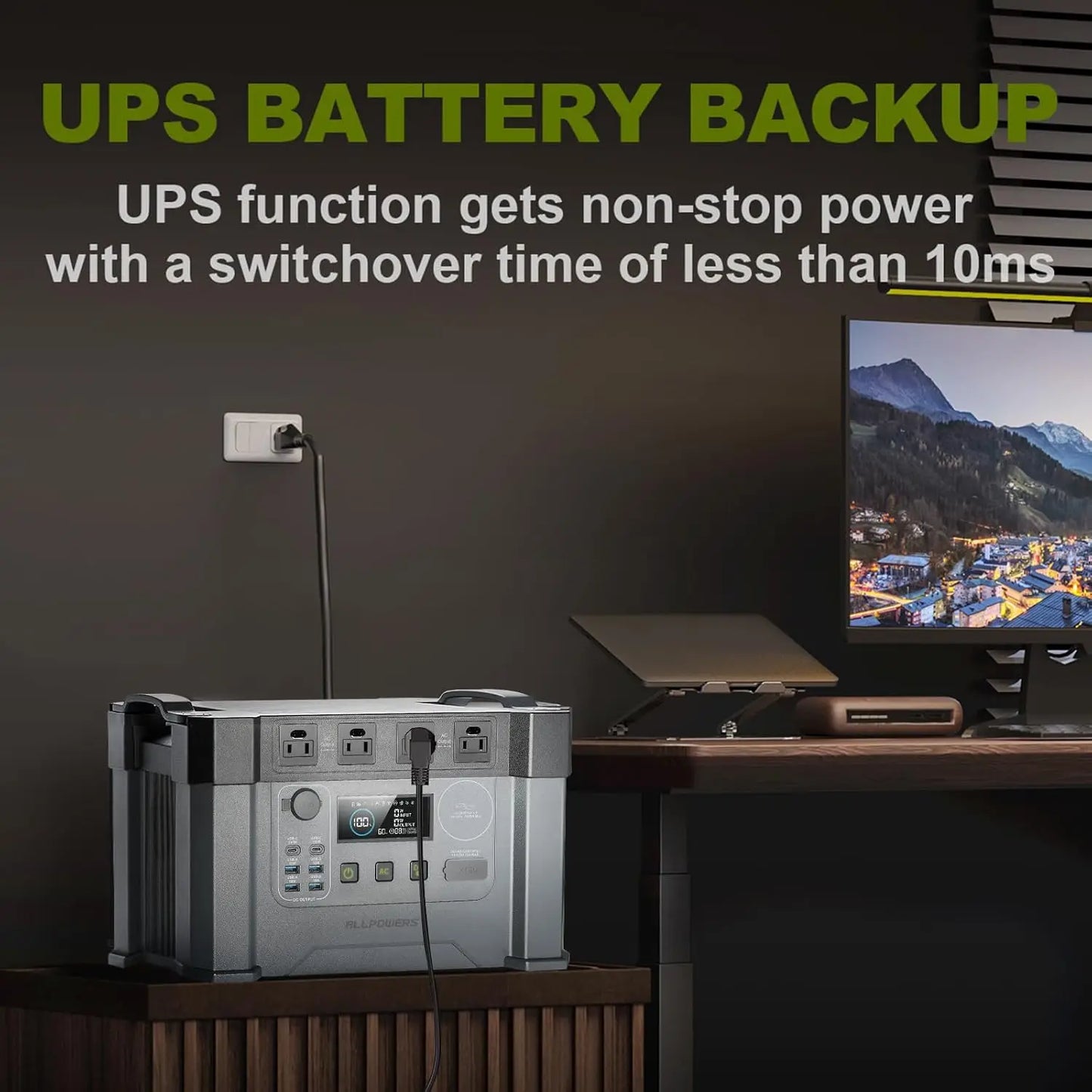 ALLPOWERS S2000 PRO Power station 2400W(Peak 4000W)Solar Generator 1451WH Power Supply with UPS for Camping Home Use Emergency