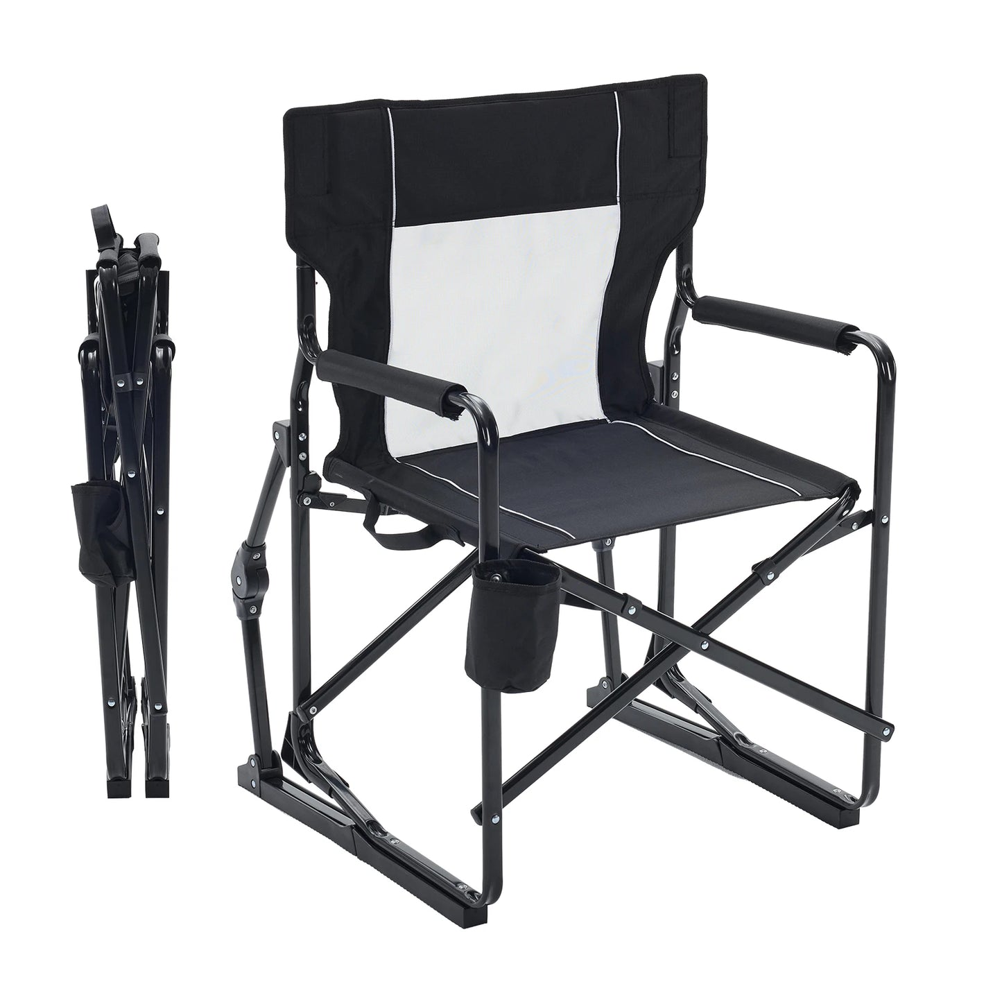 JHK Outdoor Folding Portable Camping Chair Mesh Back Waterproof Armrests Camping Lawn Chair with Sturdy Frame Foldable Seat for Patio Beach Camping