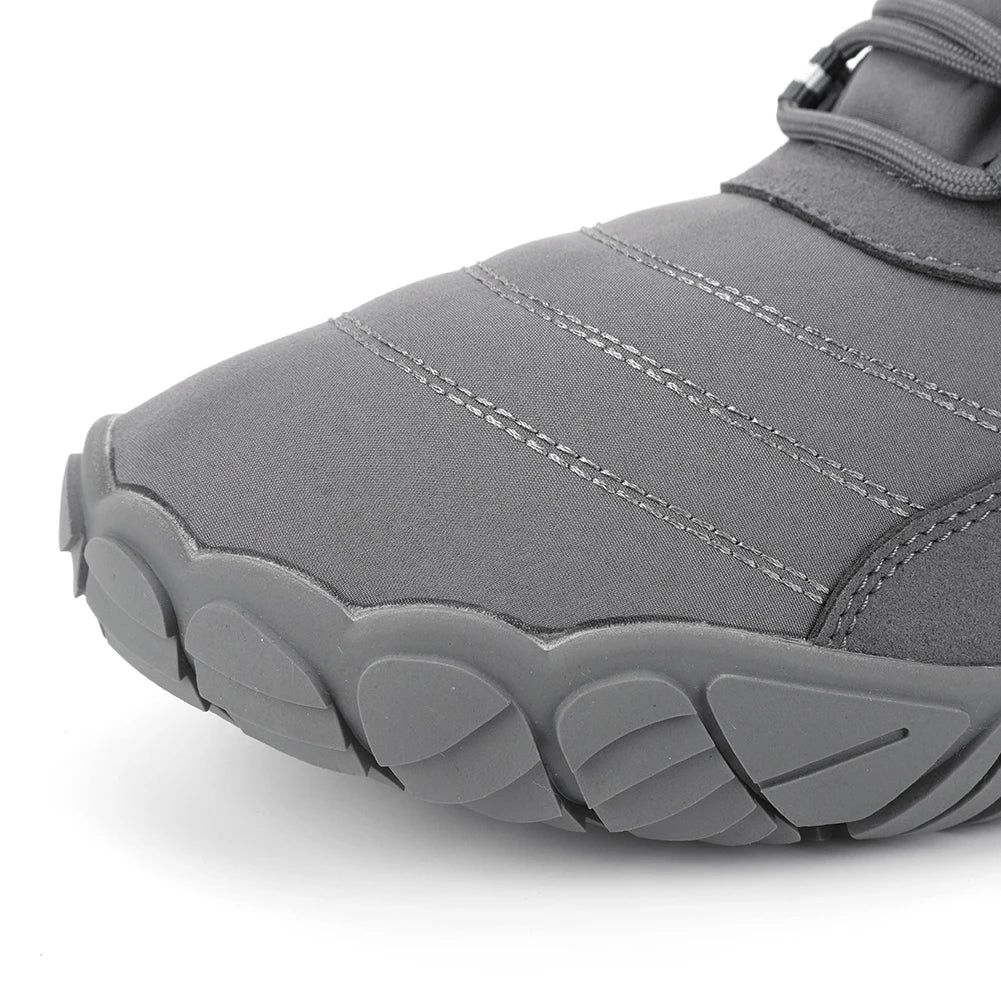 Warm Hike Shoes Non-Slip Waterproof Warm Fur Lined for Women Men (Grey 43)