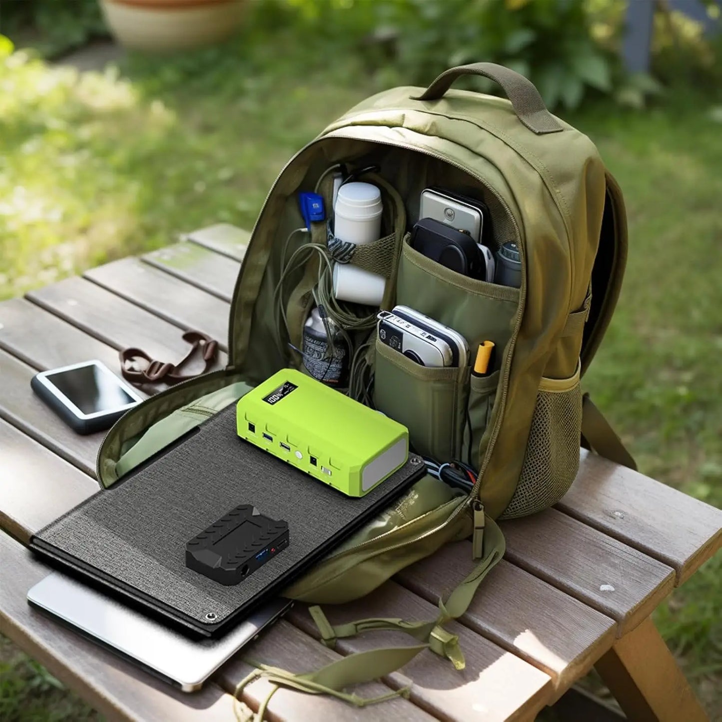 24000mAh 65W Solar Generator with Panels, 88Wh Portable Power Station AC Outlet for Camping Emergency