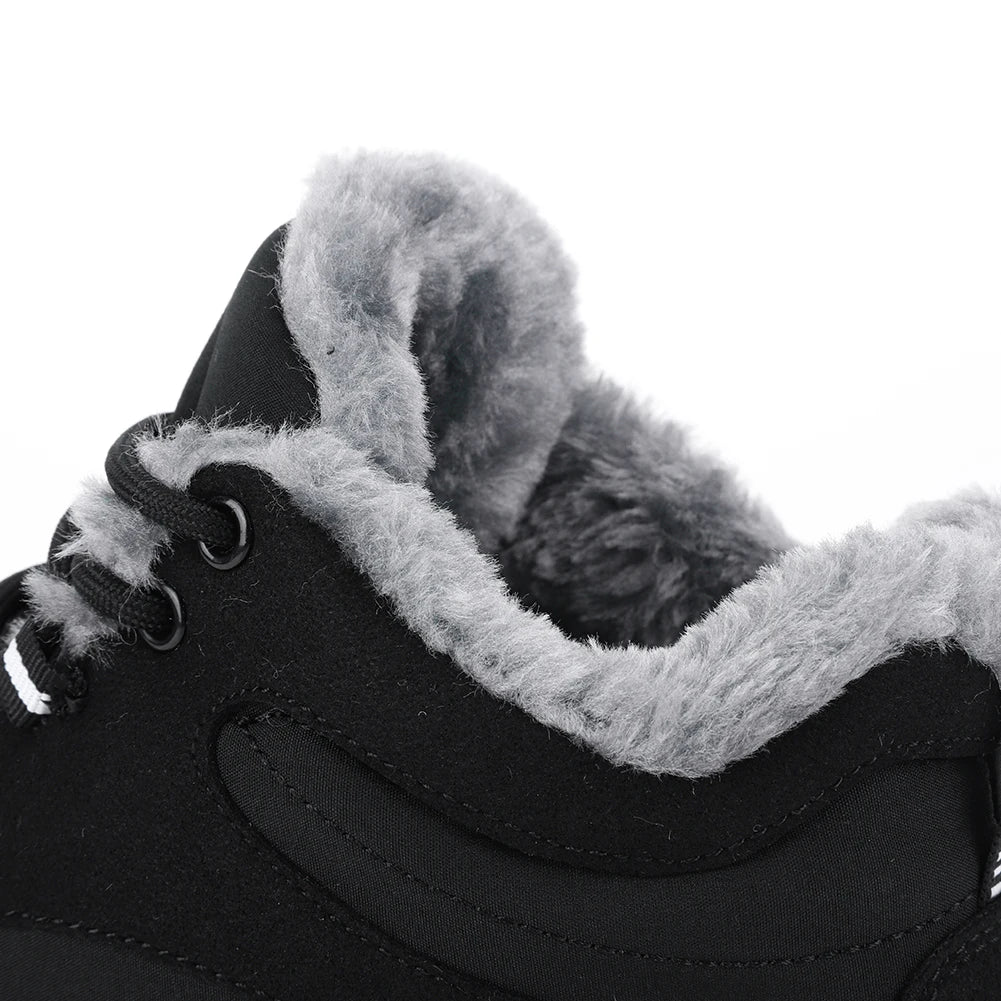 Warm Hike Shoes Non-Slip Waterproof Warm Fur Lined for Women Men (Black 39)