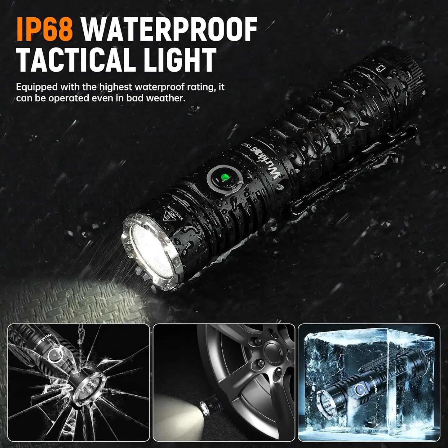 Wurkkos TS22 Flashlight Rechargeable 21700 with XHP70D HICRI LED 4500 Lm Magnetic Tail Cap and Reverse Charging for Hiking