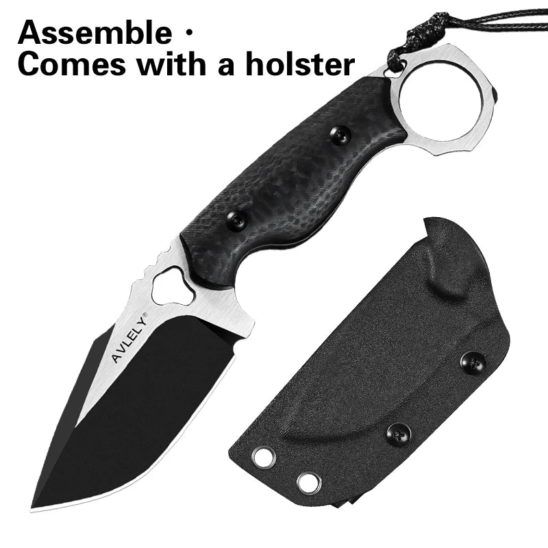 High-Quality DC53 Steel Fixed Blade Knife G10 Non-Slip Handle with K-Sheath for Hunting Camping Outdoor EDC Tool Straight Knife