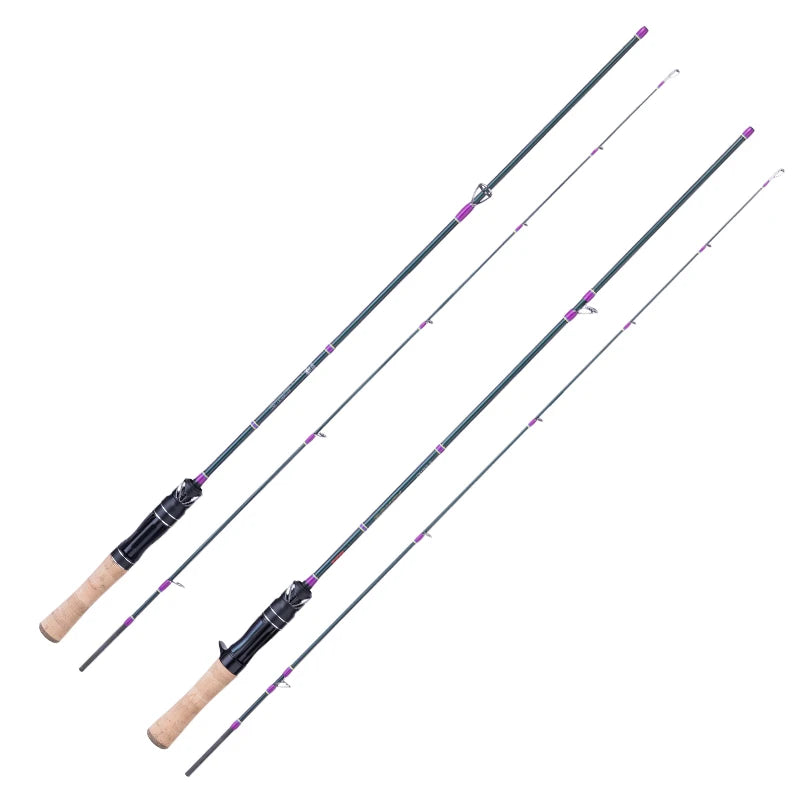 BANCY Ultralight Fishing Rod 6'/5'6" Spinning Casting 2 Pieces Stream Lightweight Travel Bait Rods 24T High Carbon Fiber Stainle