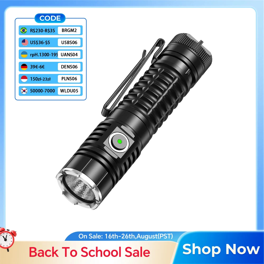 Wurkkos TS22 Flashlight Rechargeable 21700 with XHP70D HICRI LED 4500 Lm Magnetic Tail Cap and Reverse Charging for Hiking