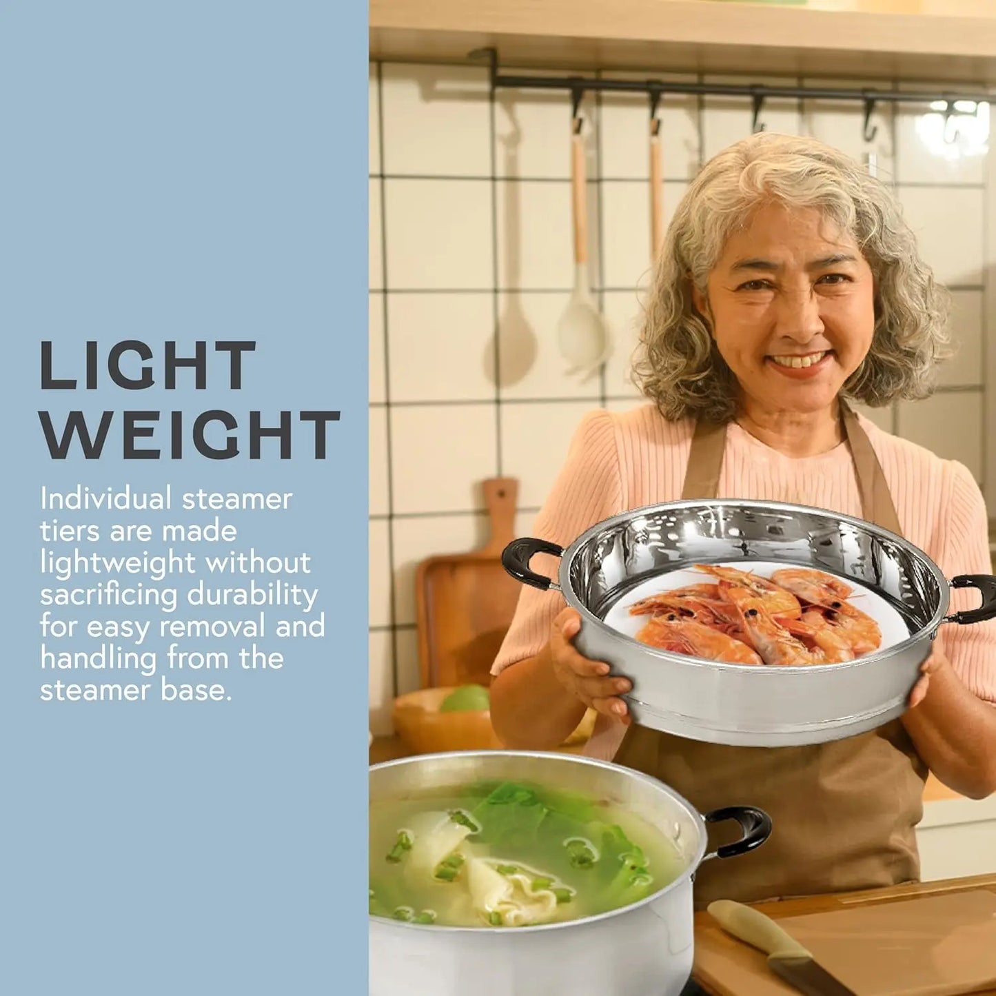 30CM Stainless Steel 3 Tier Steamer Pot Triply Bottom Cookware for Healthy Cooking