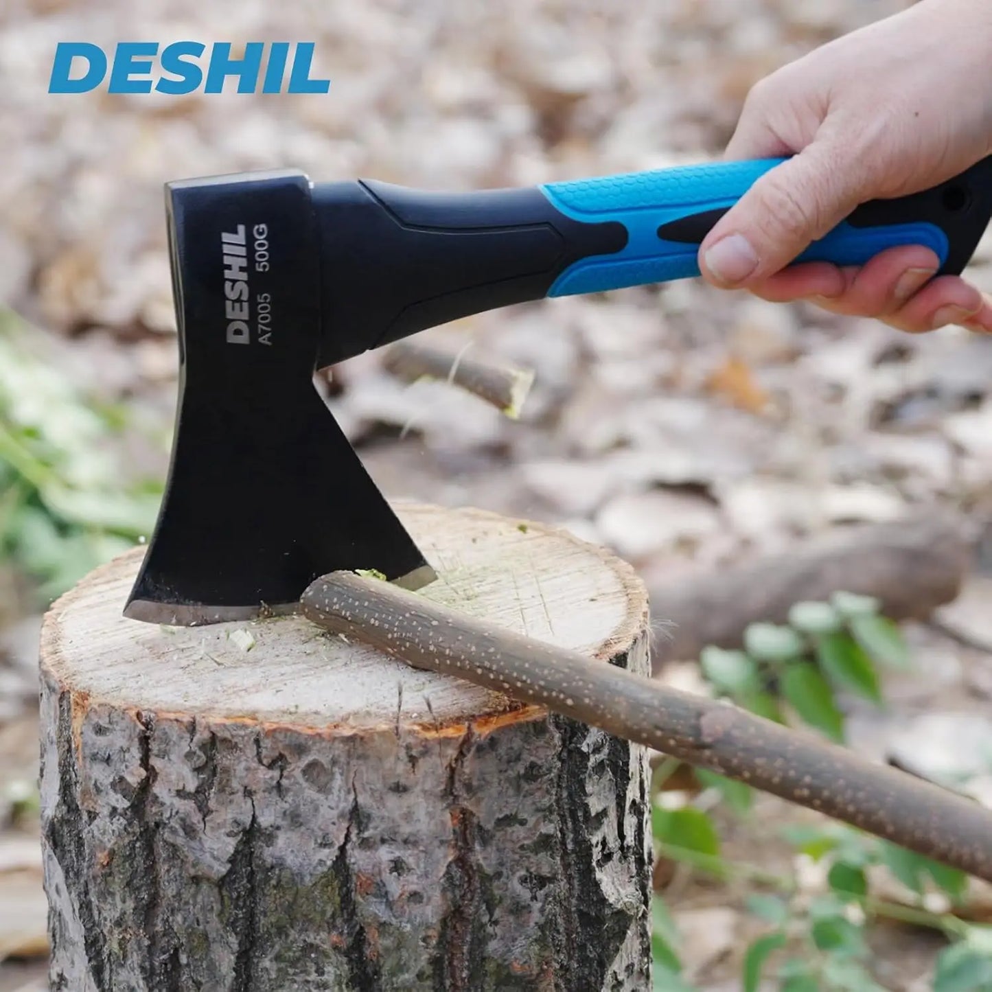 10" Outdoor Hatchet with Forged Carbon Steel Head and Anti-Slip Fiberglass Handle for Camping