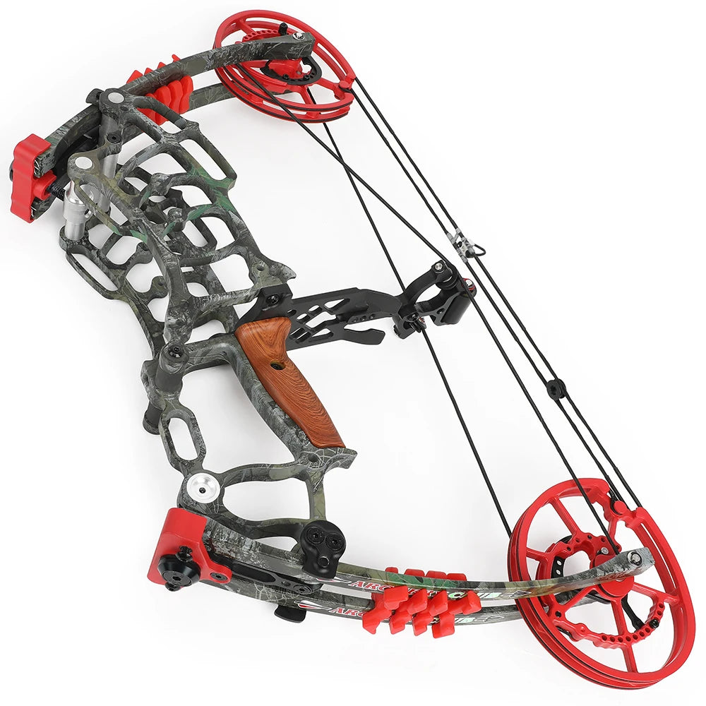Let off 80% Compound Dual-use Bow Set 19" Axle 30-60lbs Hunting Steel Ball 420FPS Right Hand for Adults Hunting Shooting