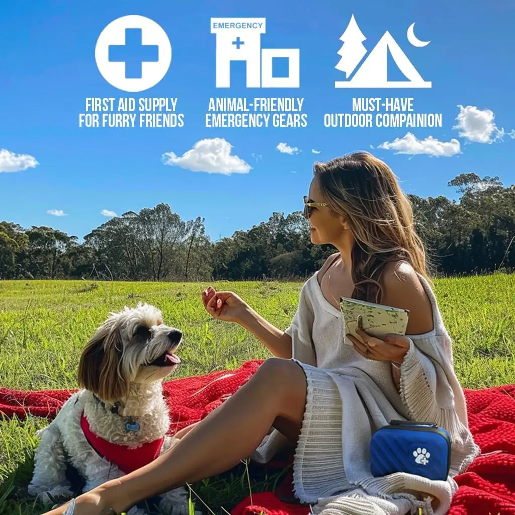 95-Piece Pet First Aid Kit with Vet-Approved Supplies for Dogs and Cats - Compact Travel Bag
