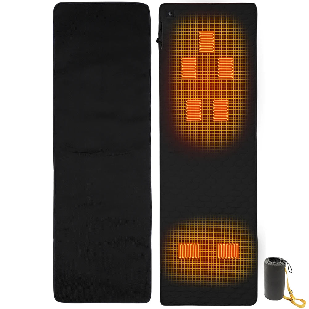 7 Zones Winter Sleeping Pad 38 To 65℃ 3 Gear Camping Sleeping Mattress USB Powered for Outdoor Camping Hiking