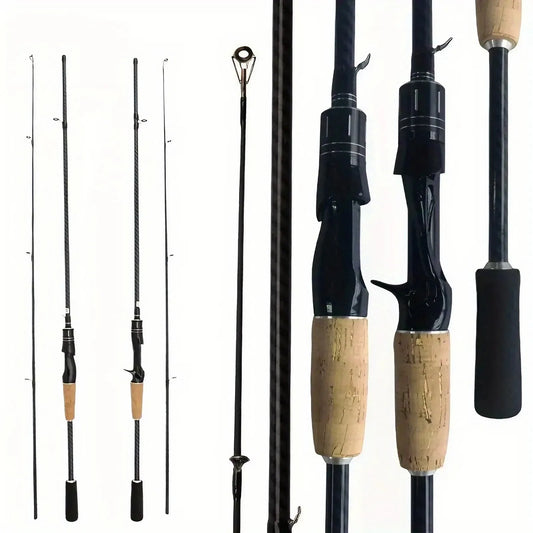 [2-Section Carbon Fiber Rod] Ultra-Lightweight 2-Section Carbon Fiber Fly Fishing Rod | 70.86 Inch, Wooden Handle