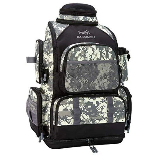 Fishing Tackle Backpack Water Resistant Tactical Bag Soft Tackle Box with Rod Holder and Protective Rain Cover
