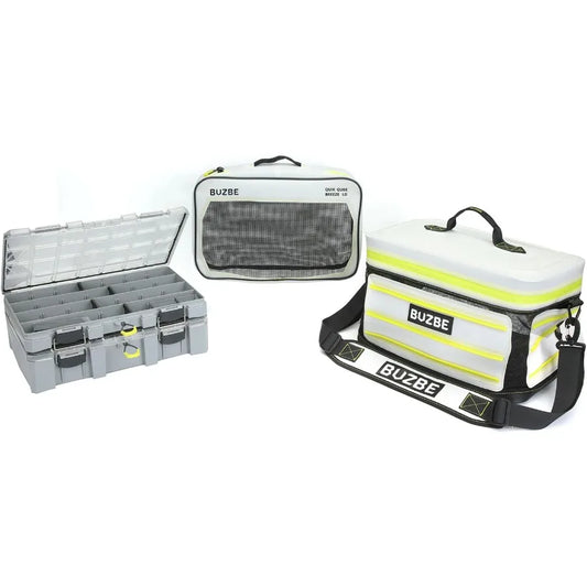 BUZBE Swarm Breeze 28 Breathable Modular Tackle Bag with Basic Boxes and Quik Qube Breeze for Fishing Enthusiasts Seeking Light