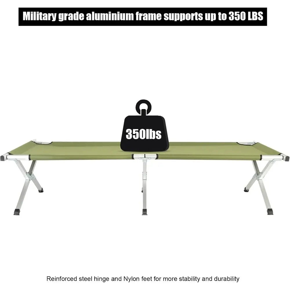 Folding Camping Cot,Outdoor Portable Camp Bed, Sleeping Cots with Carry Bag Green
