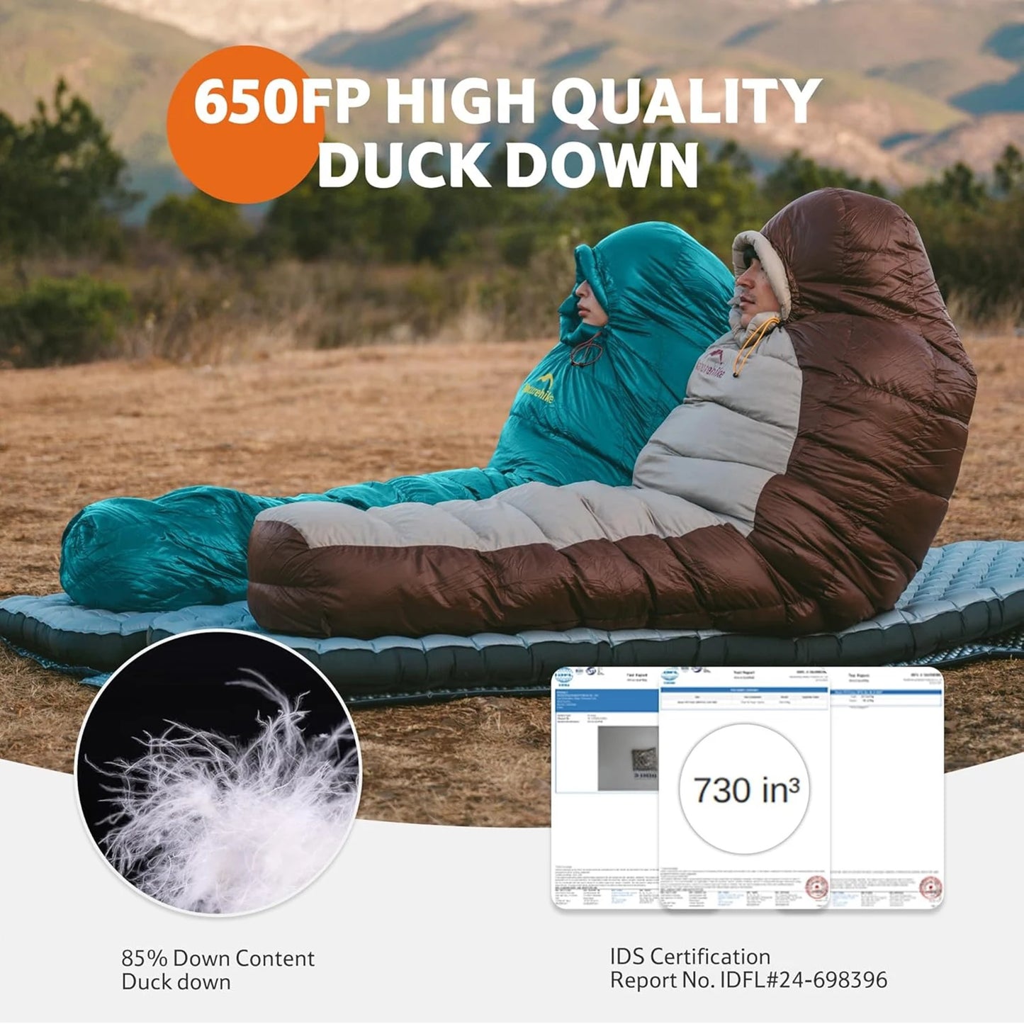 Snowbird Sleeping Bag Duck Down 650FP Mummy Sleeping Bag for Adults Cold Weather for Outdoor Hiking Travel Ultralight