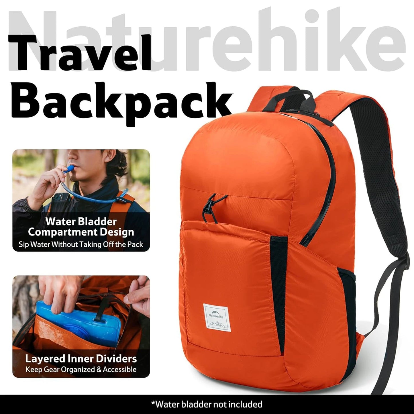 Naturehike 30L Silicone Folding Backpack Lightweight Portable Waterproof Outdoor Camping Hiking Shoulder Bag for Travel Airplane