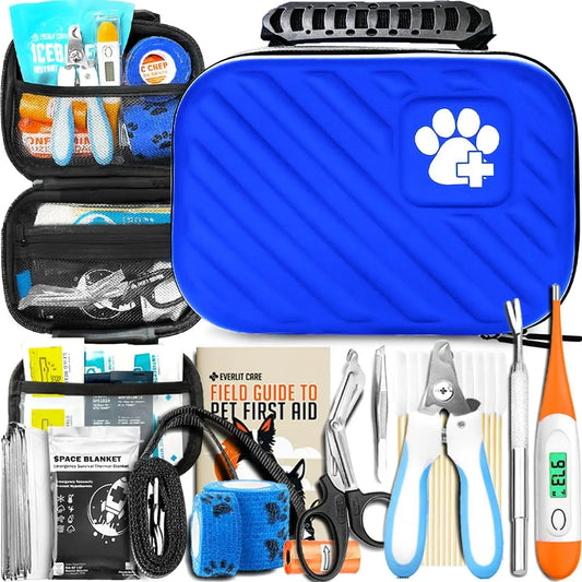 95-Piece Pet First Aid Kit with Vet-Approved Supplies for Dogs and Cats - Compact Travel Bag