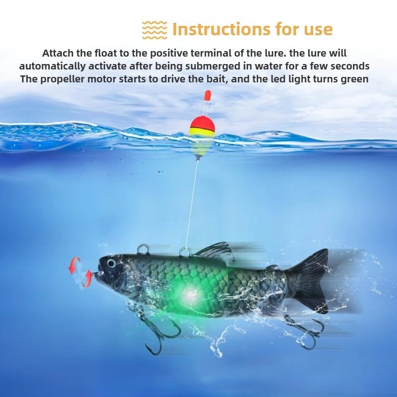 Electric Robotic Fishing Lure 20g 90mm Automatic 4-Segment Multi-Jointed Swimbait USB Rechargeable Wobbler for Pesca Accessories