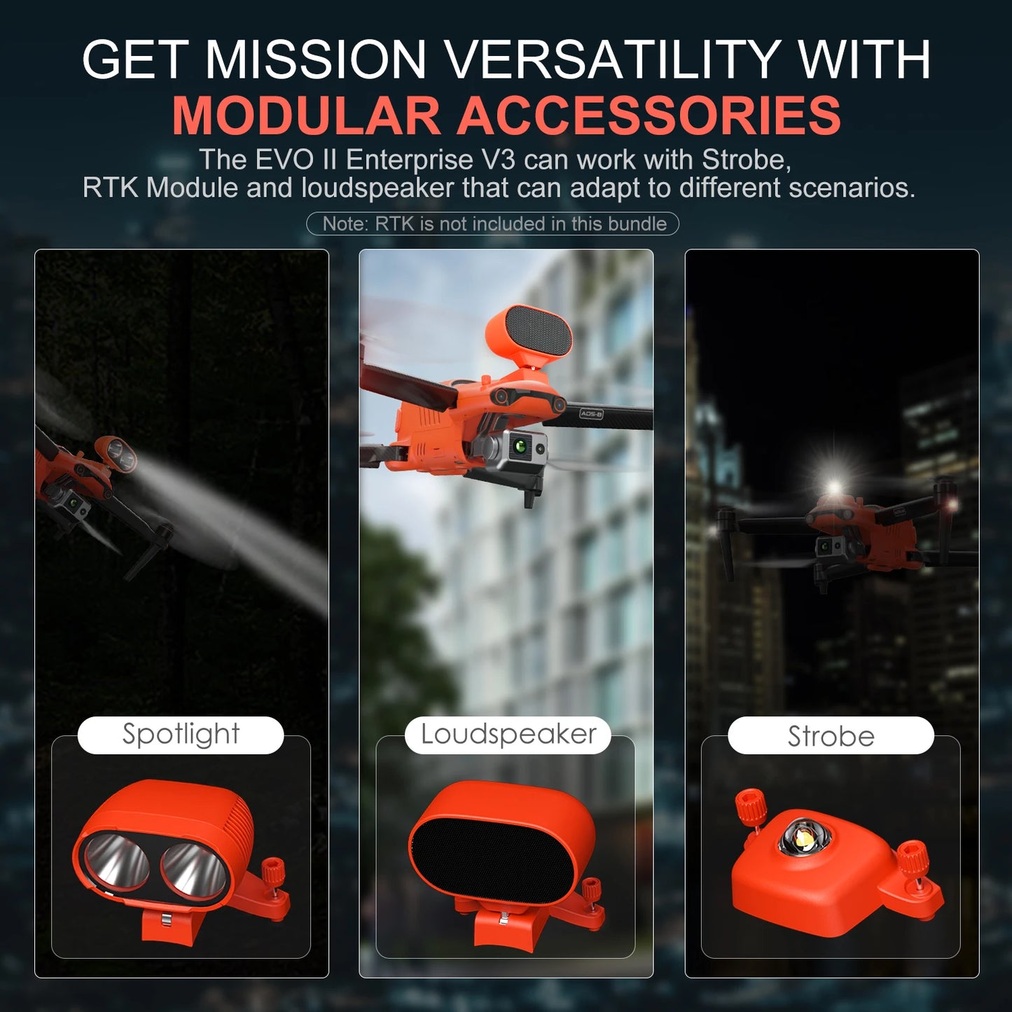Autel Robotics Drones EVO II Dual 640T Enterprise V3 Professional 640*512 30Hz Thermal&8" RYYB CMOS Sensor AI Recognition