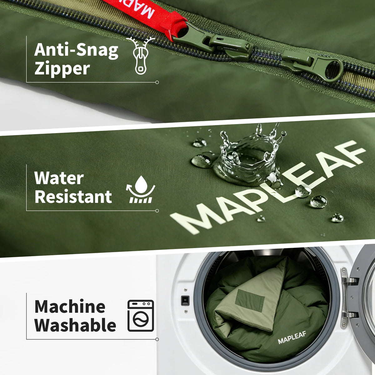 MAPLEAF Portable Sleeping Bag Waterproof Splicable Lightweight Compact Compression Sack Camping Hiking Climbing