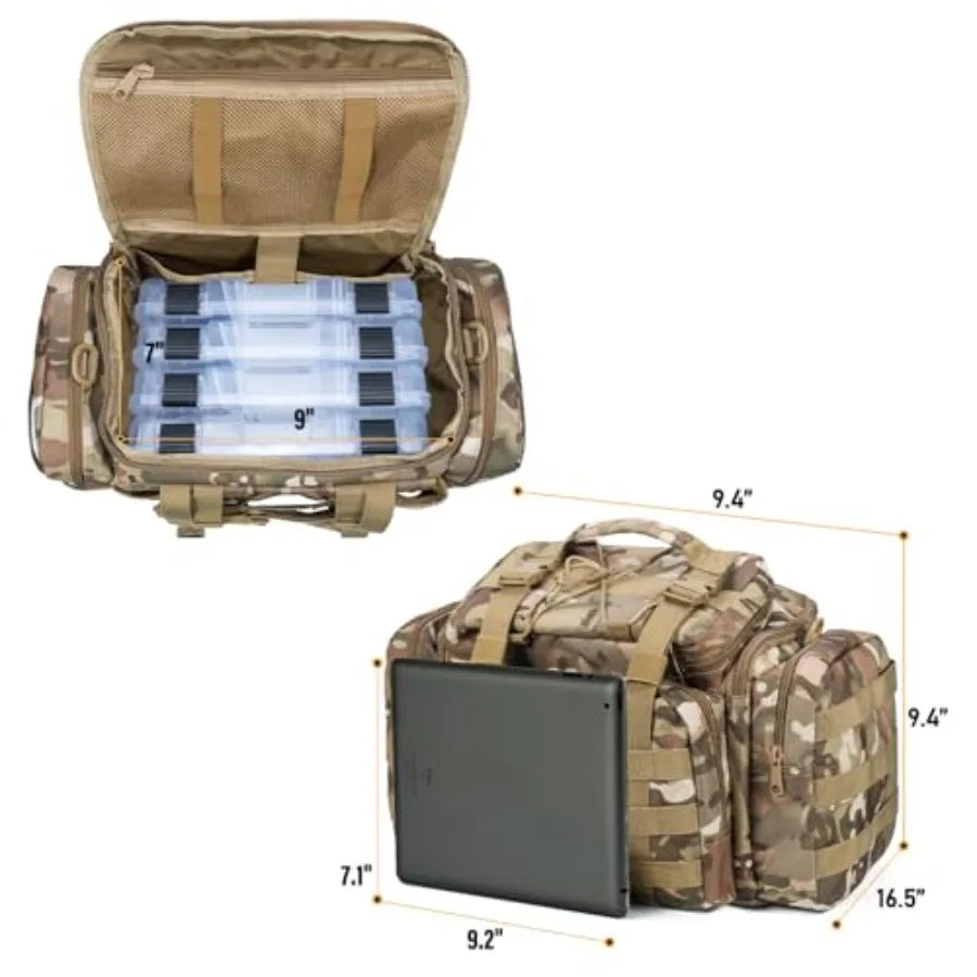 Fishing Tackle Bag 5 Boxes with 60 Lures Included Loaded Stocked Tackle Box Set Spinner Lures Kit Freshwater Gear Equipment