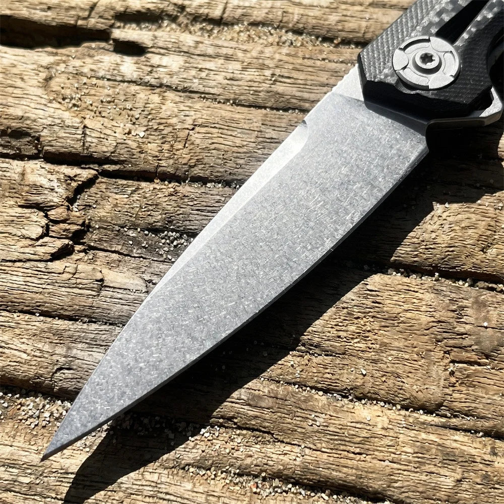 ZT 0707 Lightweight Outdoor Tactical Folding Knife Premium D2 Steel Blade Carbon Fiber Handle EDC Camping Hunting Essential Tool