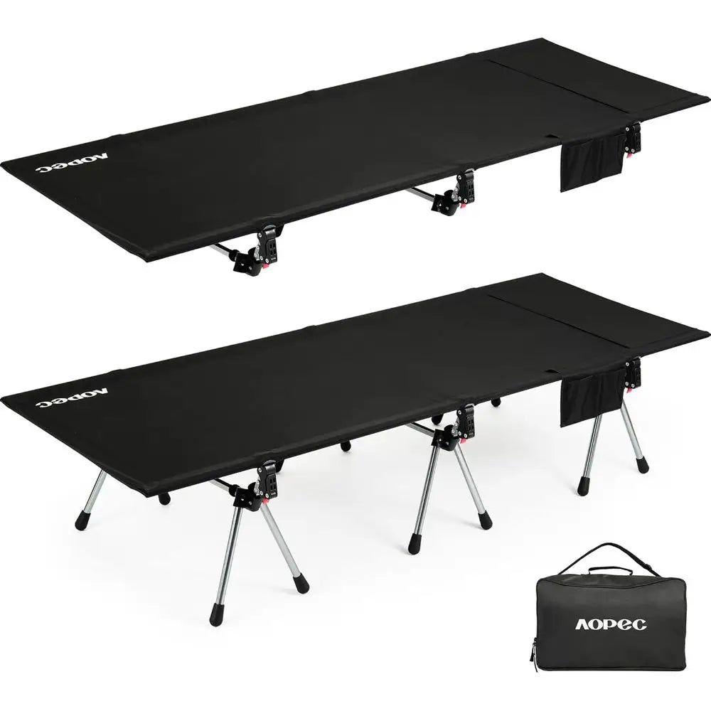 Durable 350lbs Camping Cot, Adjustable Height, Lightweight Portable Folding Bed for Outdoor, Travel, Beach, Office Nap