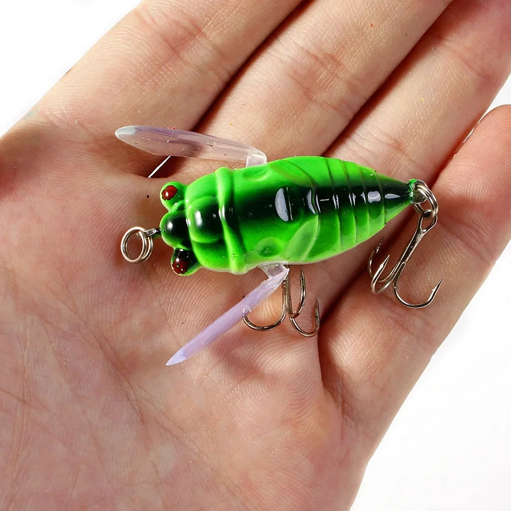 4cm 5.5g Bionic Iscas  Artificial Wobblers Crankbait Pesca Insect Pike Tackle Simulation Cicada Hard Fake Bait Fishing Lure 1pcs