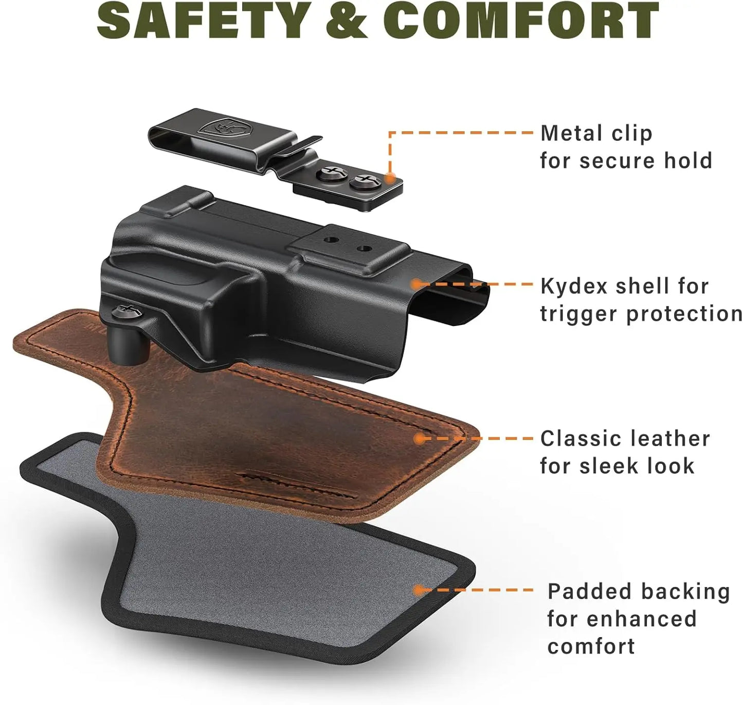 G19X G43X Holster Tactical Quick Access IWB Holster for Gun Concealed Carry Pistol Case Sig Sauer P365 Taurus G3c Holster