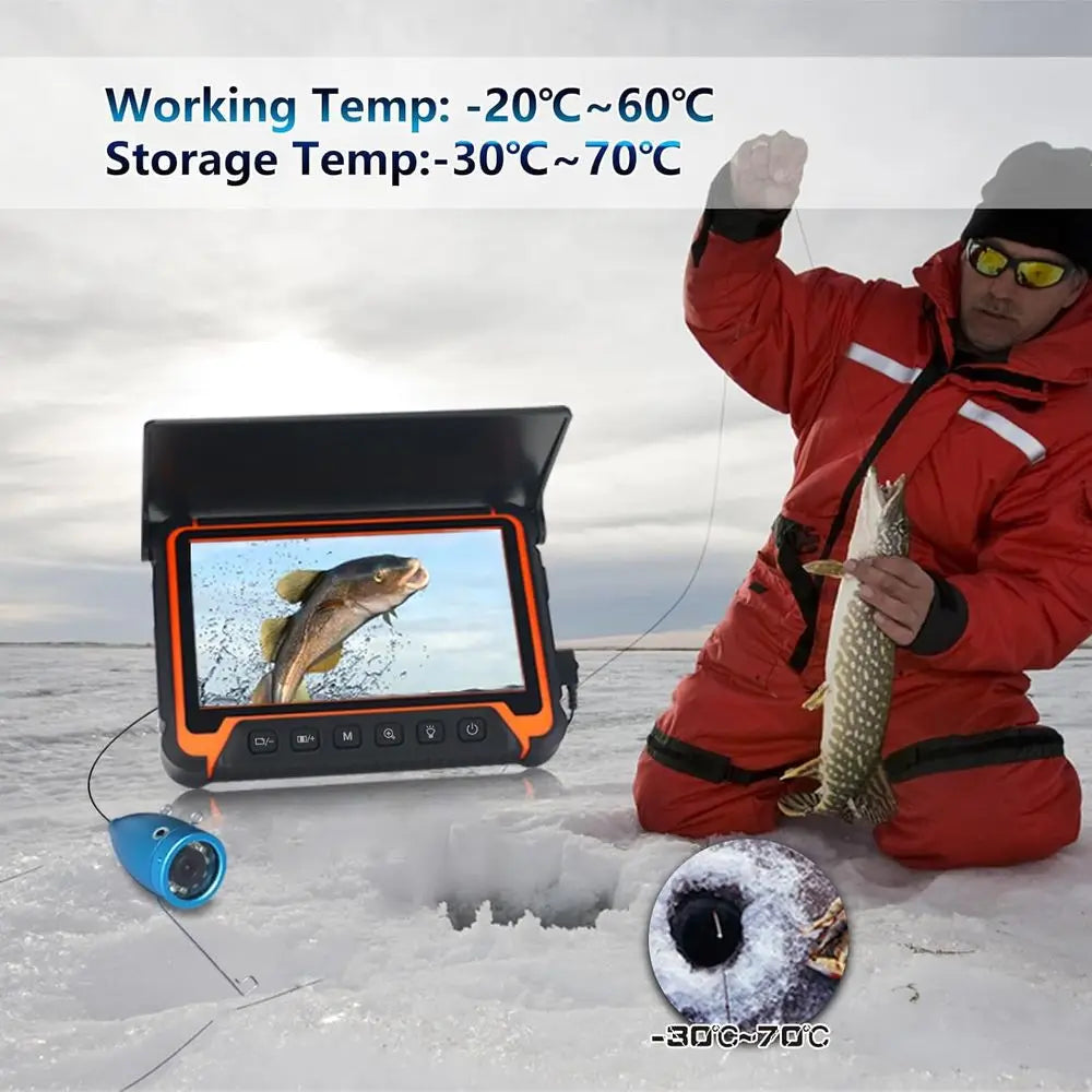 7 IPS Display Fish Finder, 1000TVL Underwater Camera with 12 IR Lights, 6H Battery, USB-C Charge, 48FT Cable for Fishing