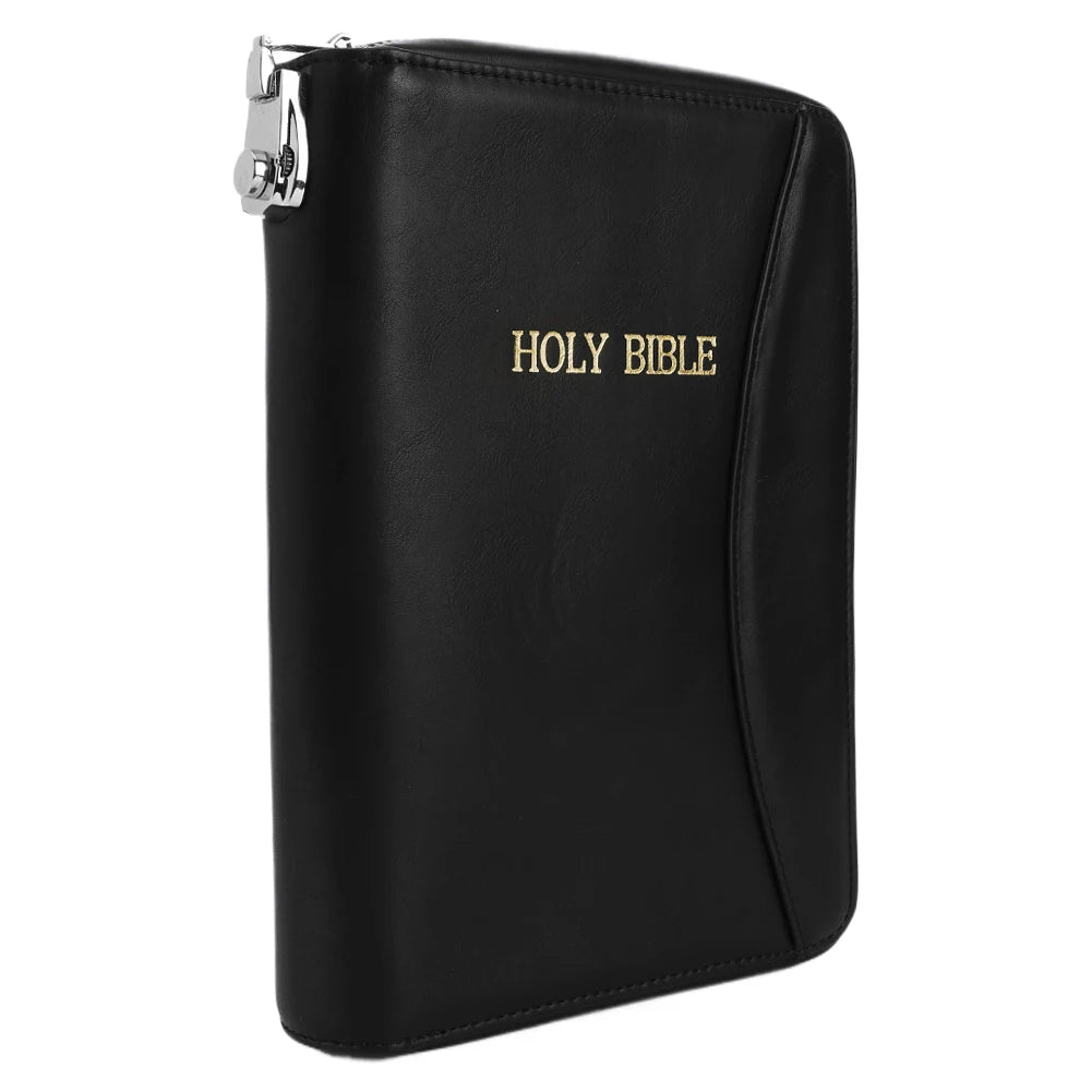 Lockable Soft Pistols Case Holy Bible Leather Gun Bags Concealment Organizer for Glocks&Small Handguns Storage