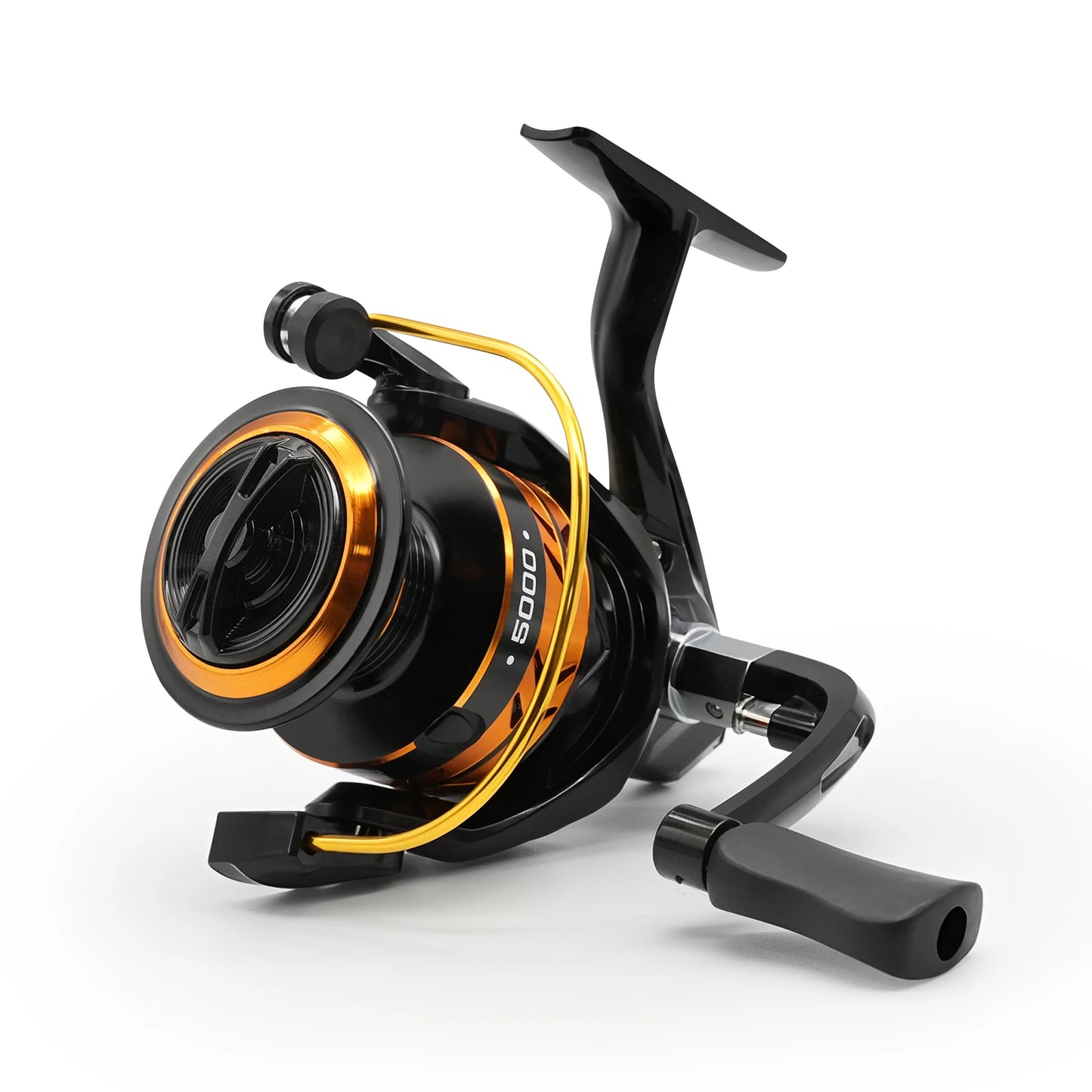 RYG-Z Ultra-Light Spinning Reel - 7 oz, Gold Color, for Bass Fishing, 5+1 Sealed Bearings, 22 lbs Max Drag, 5.2:1 Gear Ratio