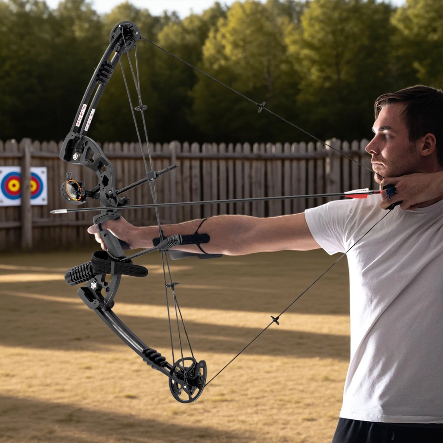 Hunting Bow Archery Arrows Set Right Hand Compound Bow Arrow Set, Draw Length 24"-29.5", Draw Weight 30-55 lbs,310 fps