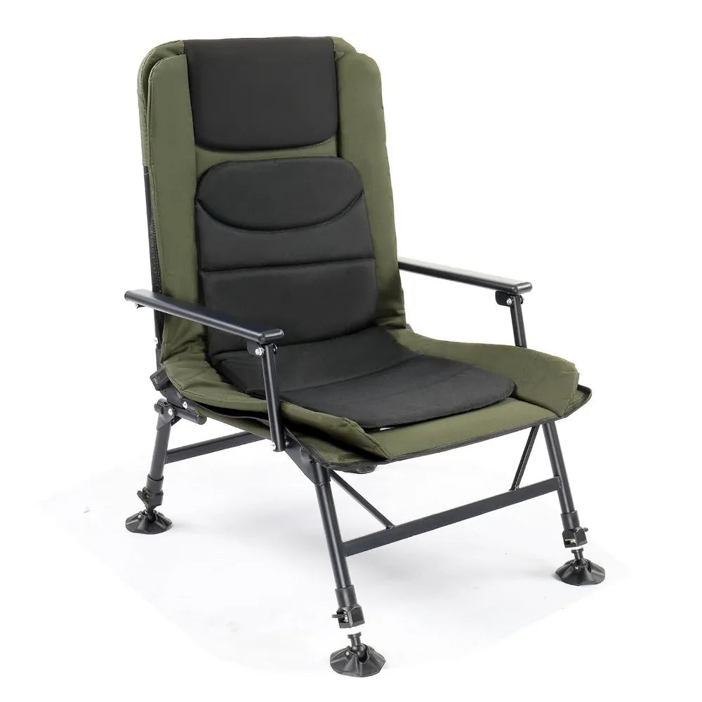 Oversized Heavy Duty 440 LBS Support 160° Adjustable Reclining Folding Fishing Chair High Back Outdoor Camping Seat, Custom