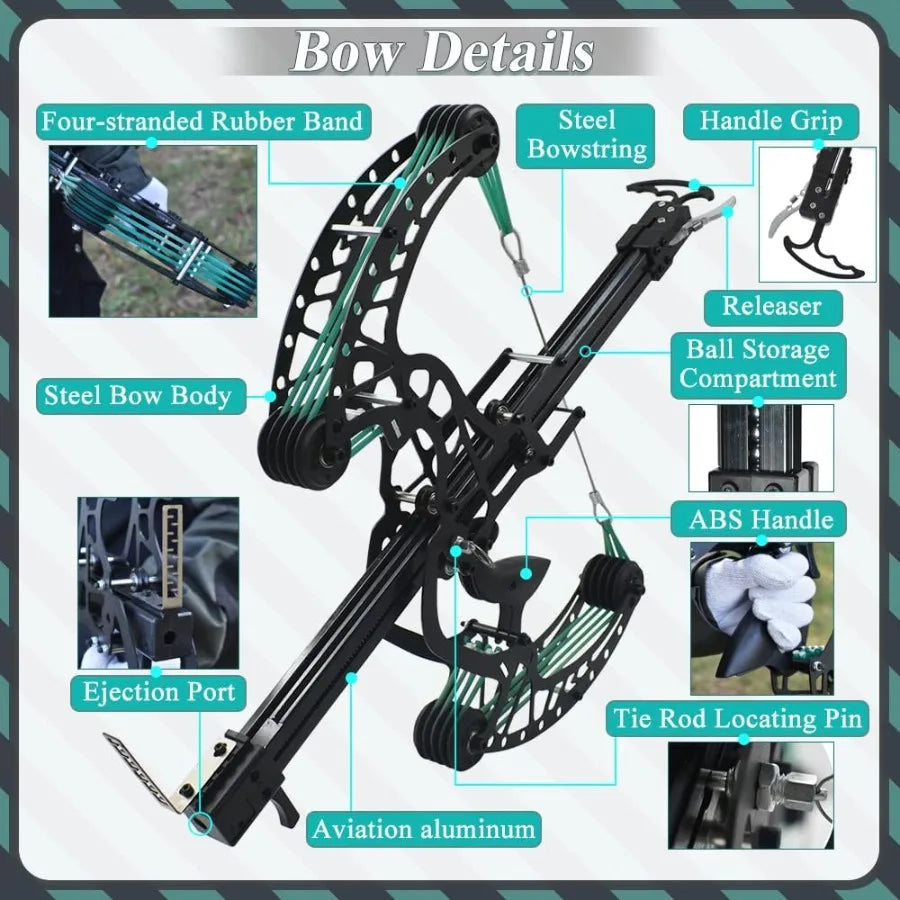 Ball Bearing Bow Compound Bow Set That Shoots Steel Balls Right Handed Hunting Bows for Adults Composite Pulley Bow with Contin