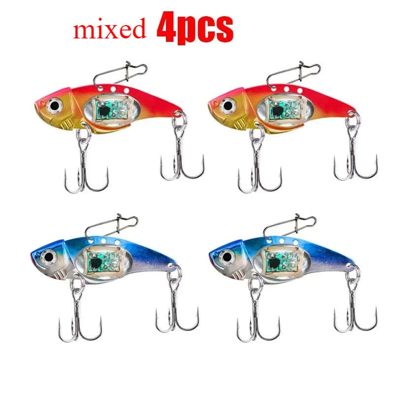 Led Fishing Lures Electronic Spoons Underwater Flasher Fishing Bait Squid Carp Luminous Lure Bait For Freshwater Saltwater