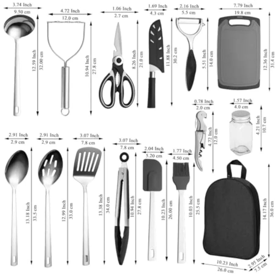 Camping entials Accories Camping Gear Must Haves, Cooking Utensils Set Rv Camping Kitchen Backpacking plies Camper Gadgets Outd