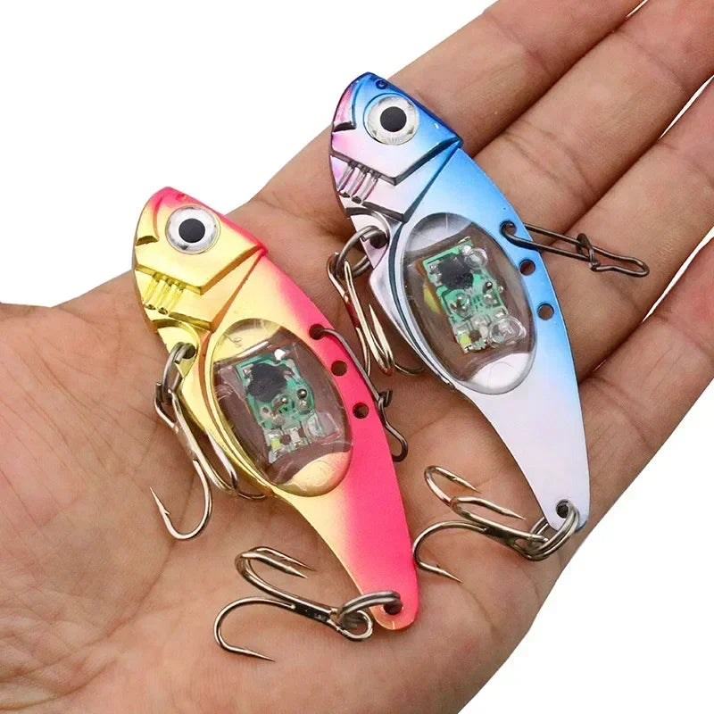 Led Fishing Lures Electronic Spoons Underwater Flasher Fishing Bait Squid Carp Luminous Lure Bait For Freshwater Saltwater