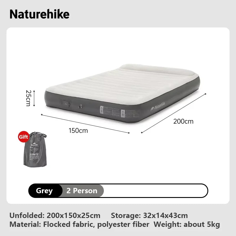 Naturehike Self Inflating Mattress Camping 2/3 Person Air Mat Built In Pump Sleeping Mat With Pillow Home Mattress