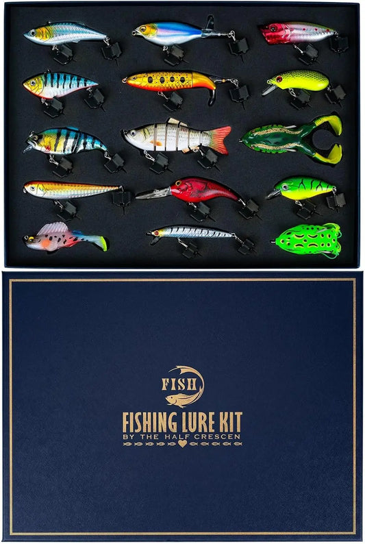 Lifelike Fishing Lures Kit for Bass, Trout, Pike, Salmon with Glide Bait Action - Perfect Gifts for Fishermen