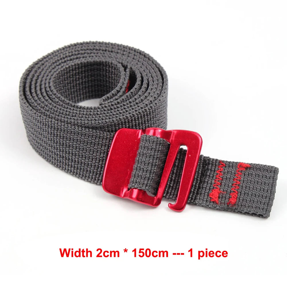 5-20PCS 1.5m Cord Tape Nylon Rope with Quick Release Hook Hiking Climbing Tension Belts  Buckle Tie-Down Belt Cargo Straps