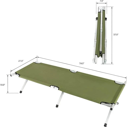 Folding Camping Cot,Outdoor Portable Camp Bed, Sleeping Cots with Carry Bag Green