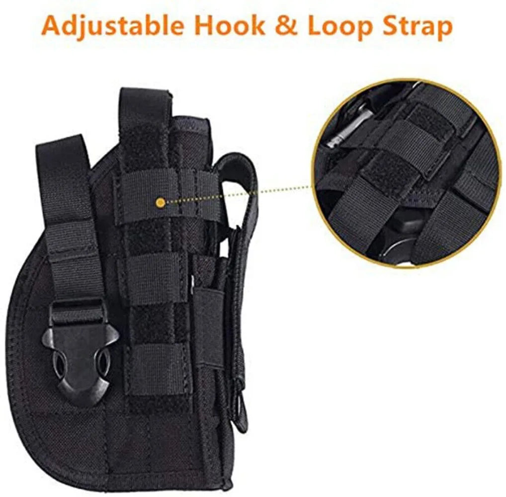 Universal Tactical Nylon Gun Holster Molle Modular Pistol Holster Hunting Universal Gun Holster Right Hand Waist Belt Holster