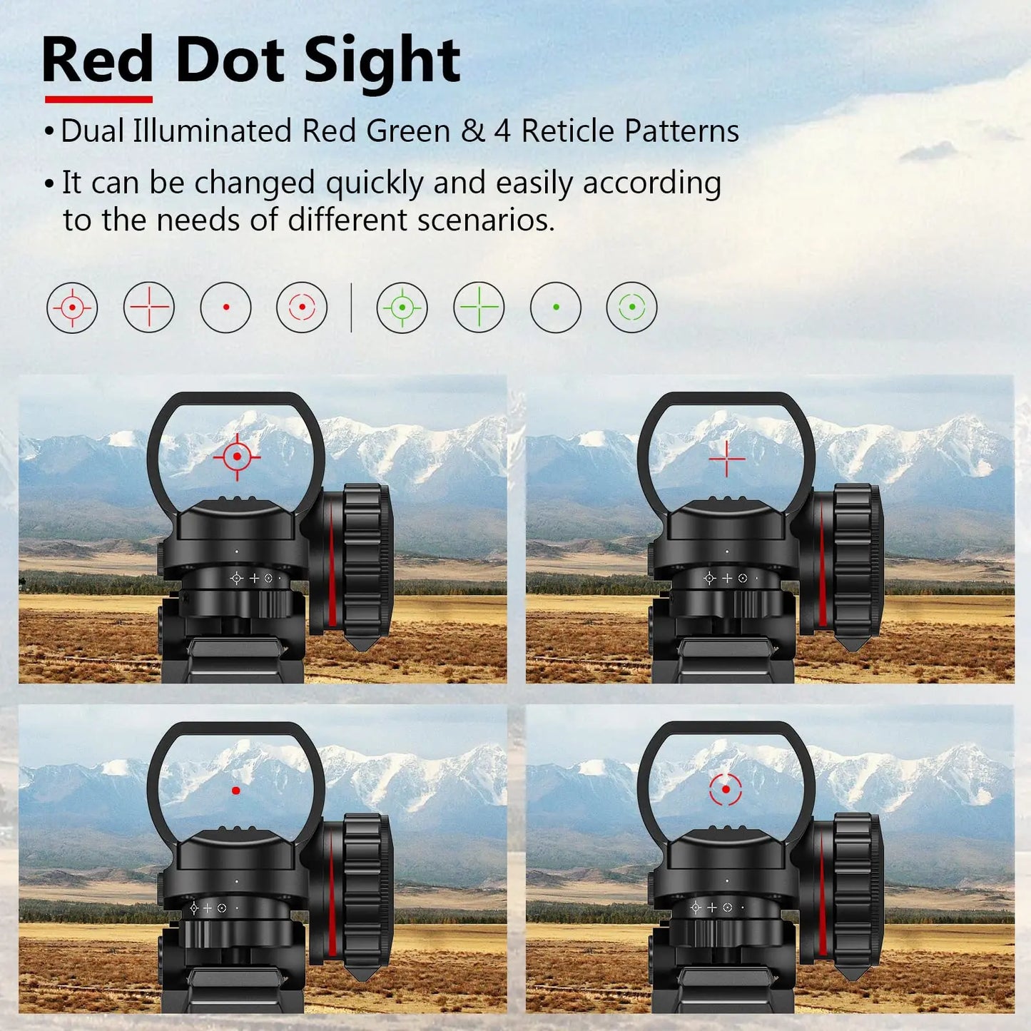 Riflescope Combo 4-12x50EG Dual Illuminated Optics & IIIA/2MW Laser Sight & 4 Holographic Reticle Green Dot Sight & 2
