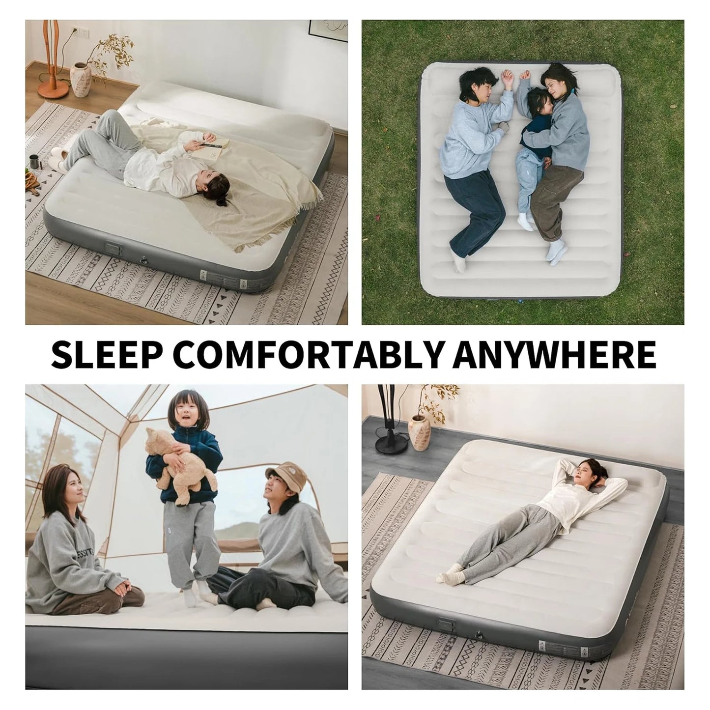 Naturehike Self Inflating Mattress Camping 2/3 Person Air Mat Built In Pump Sleeping Mat With Pillow Home Mattress