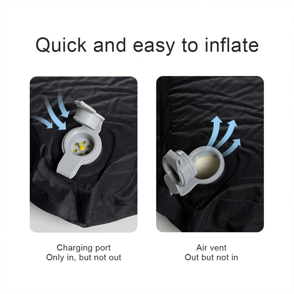 Portable Camping Pillow Ergonomic Automatic Inflatable Pillow Outdoor Memory Foam Pillow Office Nap Pillow Camping Equipment