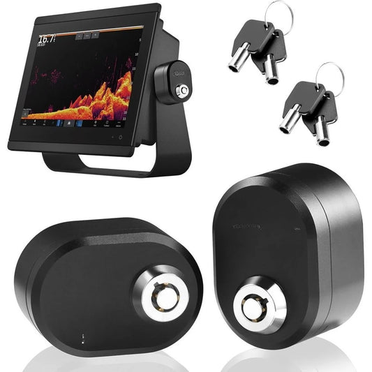 Fish Finder Lock,2 Pack Oval Aluminum Fishing Graph Lock for Securing Fishing Unit to Gimbal Mount for Garmin,Humminbird,Lowranc